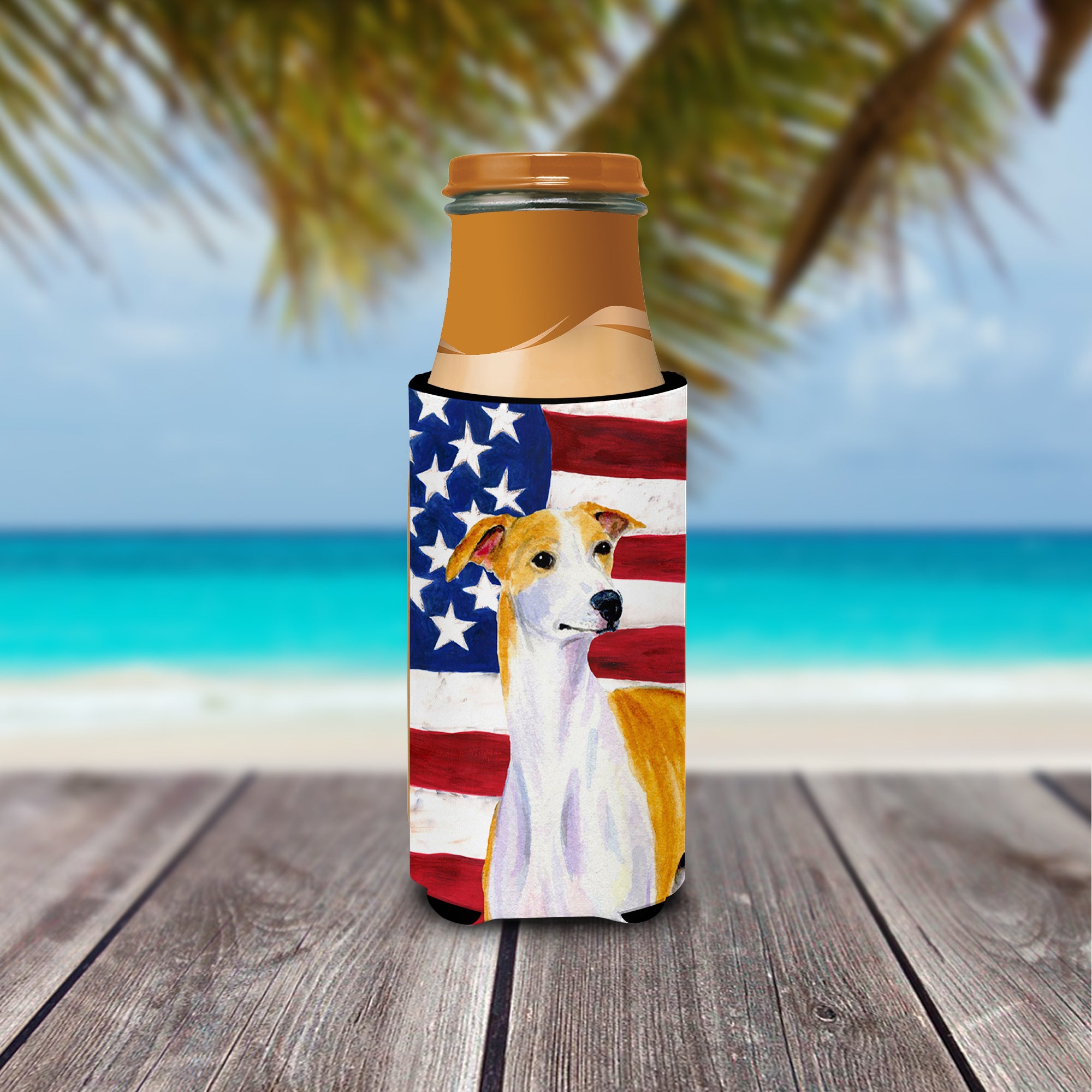 USA American Flag with Whippet Ultra Beverage Insulators for slim cans SS4246MUK