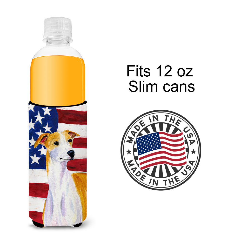 USA American Flag with Whippet Ultra Beverage Insulators for slim cans SS4246MUK.