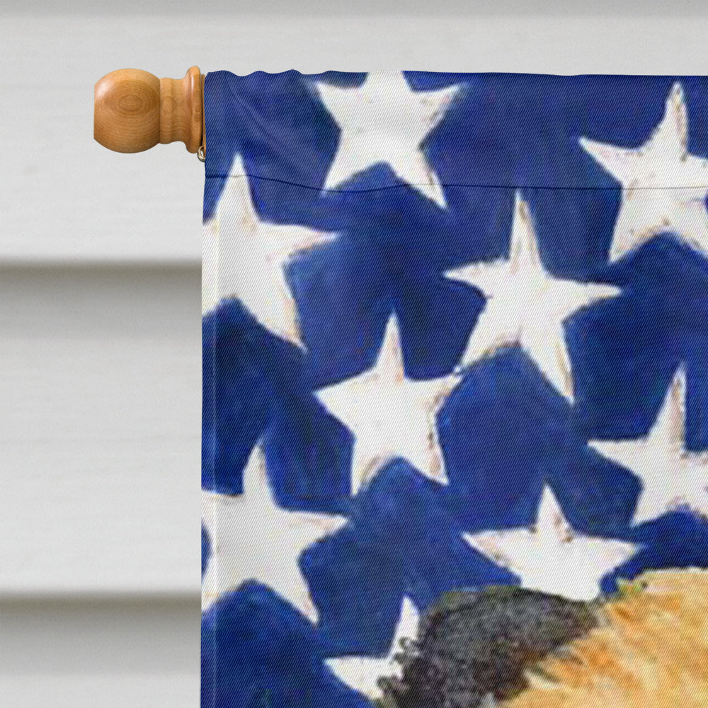 USA American Flag with Border Terrier Flag Canvas House Size