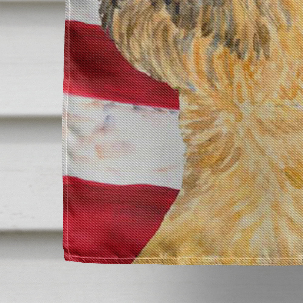 USA American Flag with Border Terrier Flag Canvas House Size
