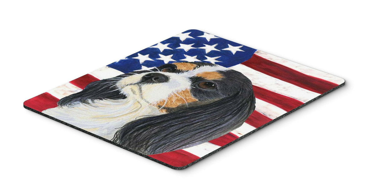 USA American Flag with Cavalier Spaniel Mouse Pad, Hot Pad or Trivet by Caroline&#39;s Treasures