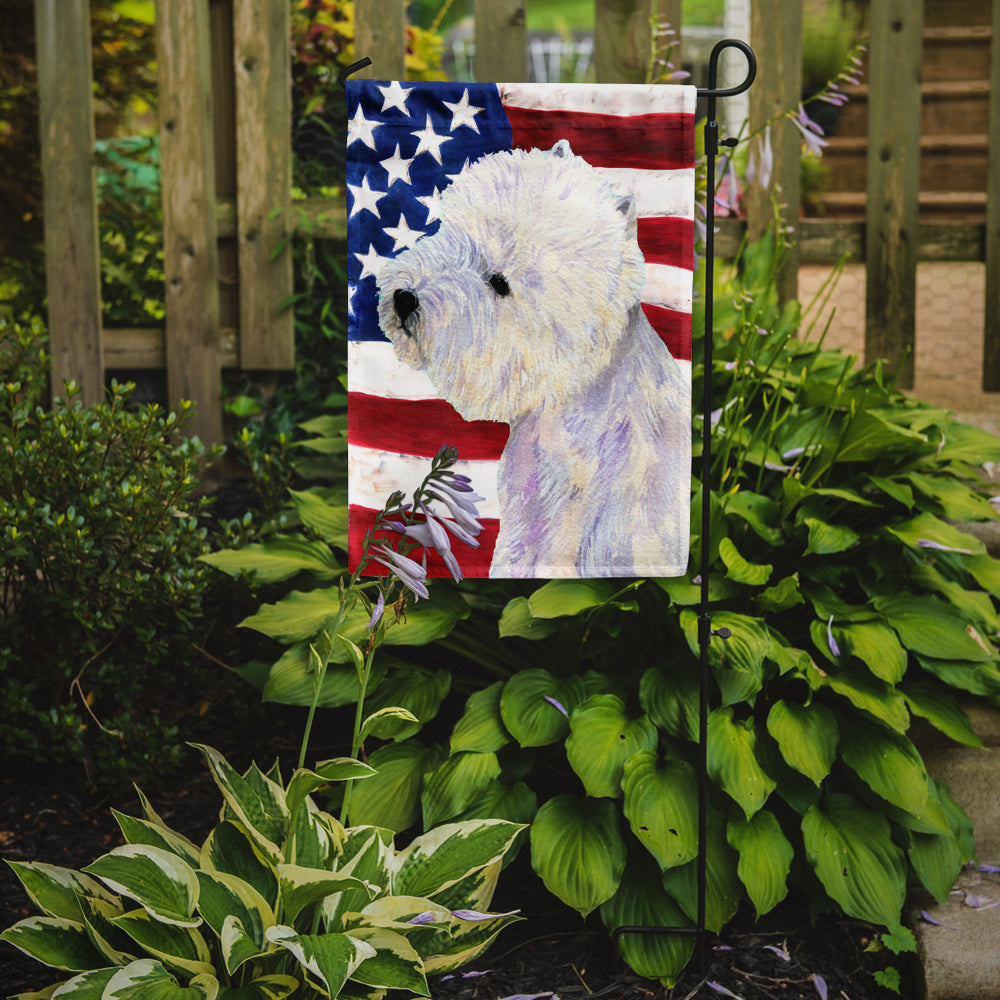 USA American Flag with Westie Flag Garden Size.