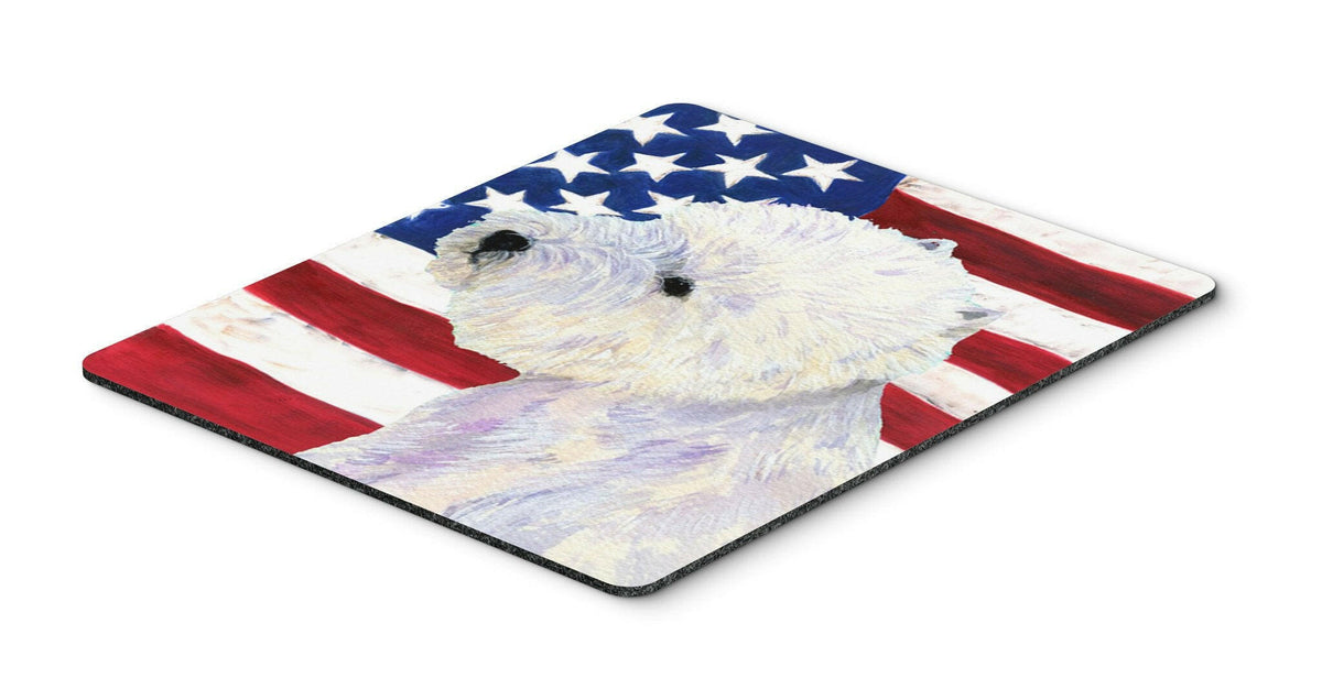 USA American Flag with Westie Mouse Pad, Hot Pad or Trivet by Caroline&#39;s Treasures