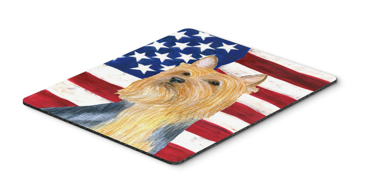 USA American Flag with Silky Terrier Mouse Pad, Hot Pad or Trivet by Caroline&#39;s Treasures