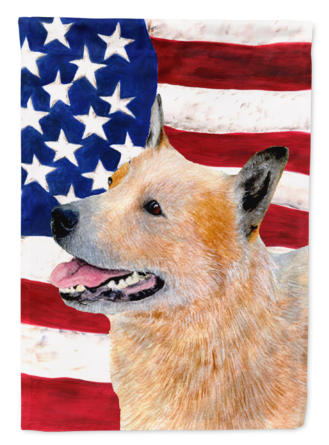 USA American Flag with Australian Cattle Dog Flag Canvas House Size  the-store.com.