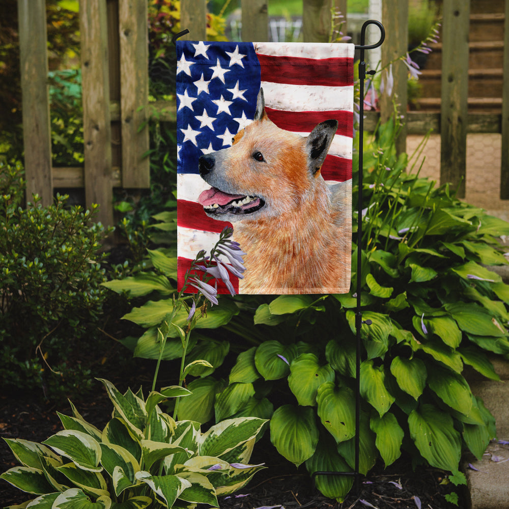 Drapeau américain des États-Unis avec drapeau de chien de bétail australien Taille de jardin