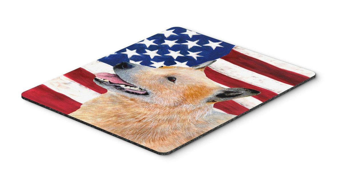 USA American Flag with Australian Cattle Dog Mouse Pad, Hot Pad or Trivet by Caroline&#39;s Treasures