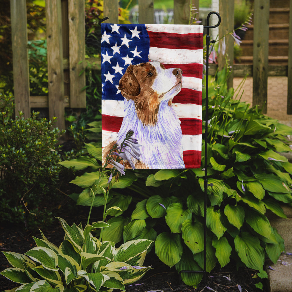 Drapeau américain des États-Unis avec drapeau de berger australien Taille du jardin