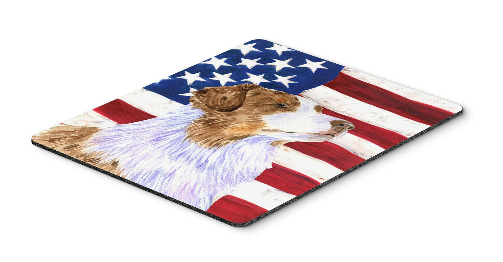 USA American Flag with Australian Shepherd Mouse Pad, Hot Pad or Trivet by Caroline's Treasures