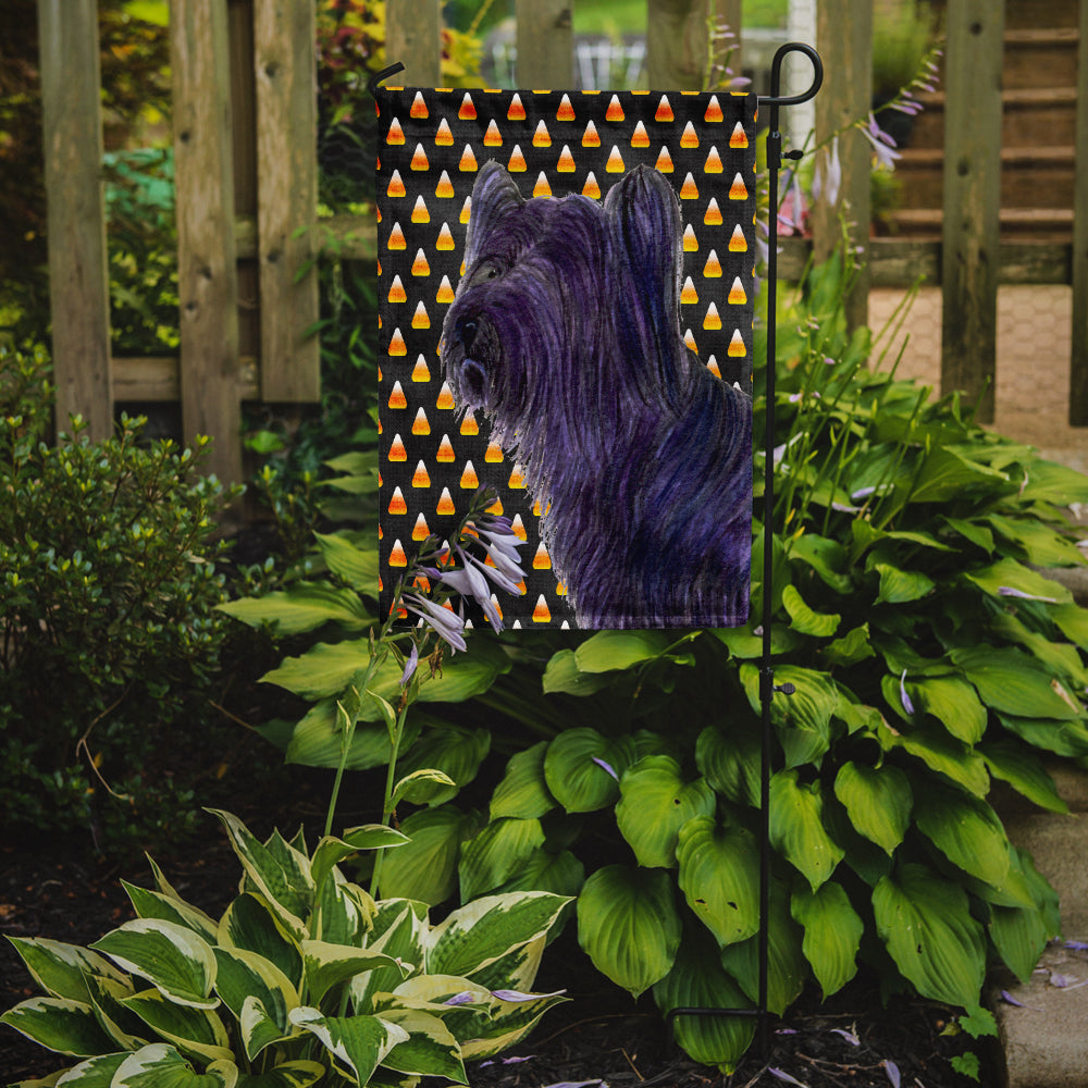 Skye Terrier Candy Corn Halloween Portrait Flag Garden Size