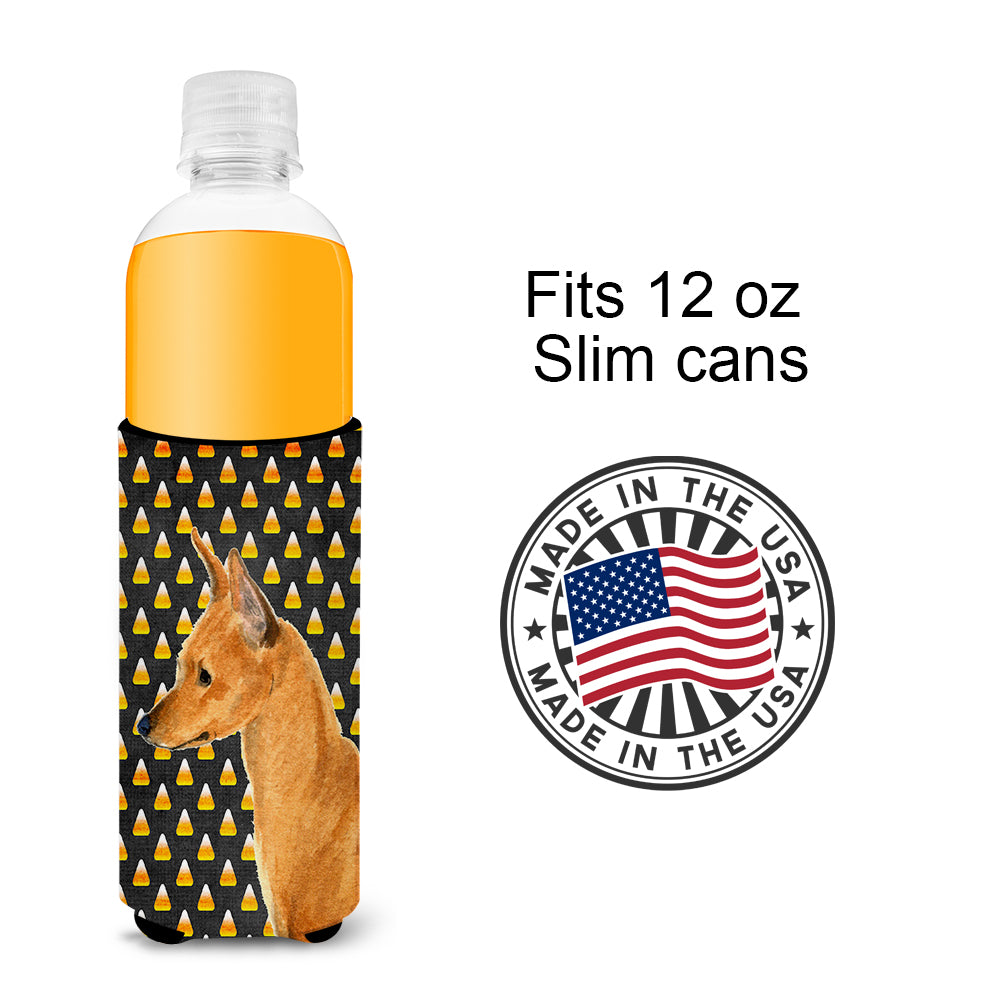 Min Pin Candy Corn Halloween Portrait Ultra Beverage Insulators for slim cans SS4259MUK.