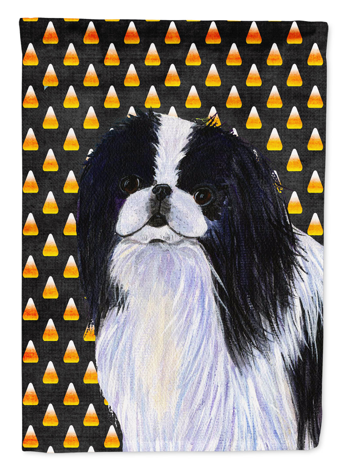 Japanese Chin Candy Corn Halloween Portrait Flag Canvas House Size  the-store.com.