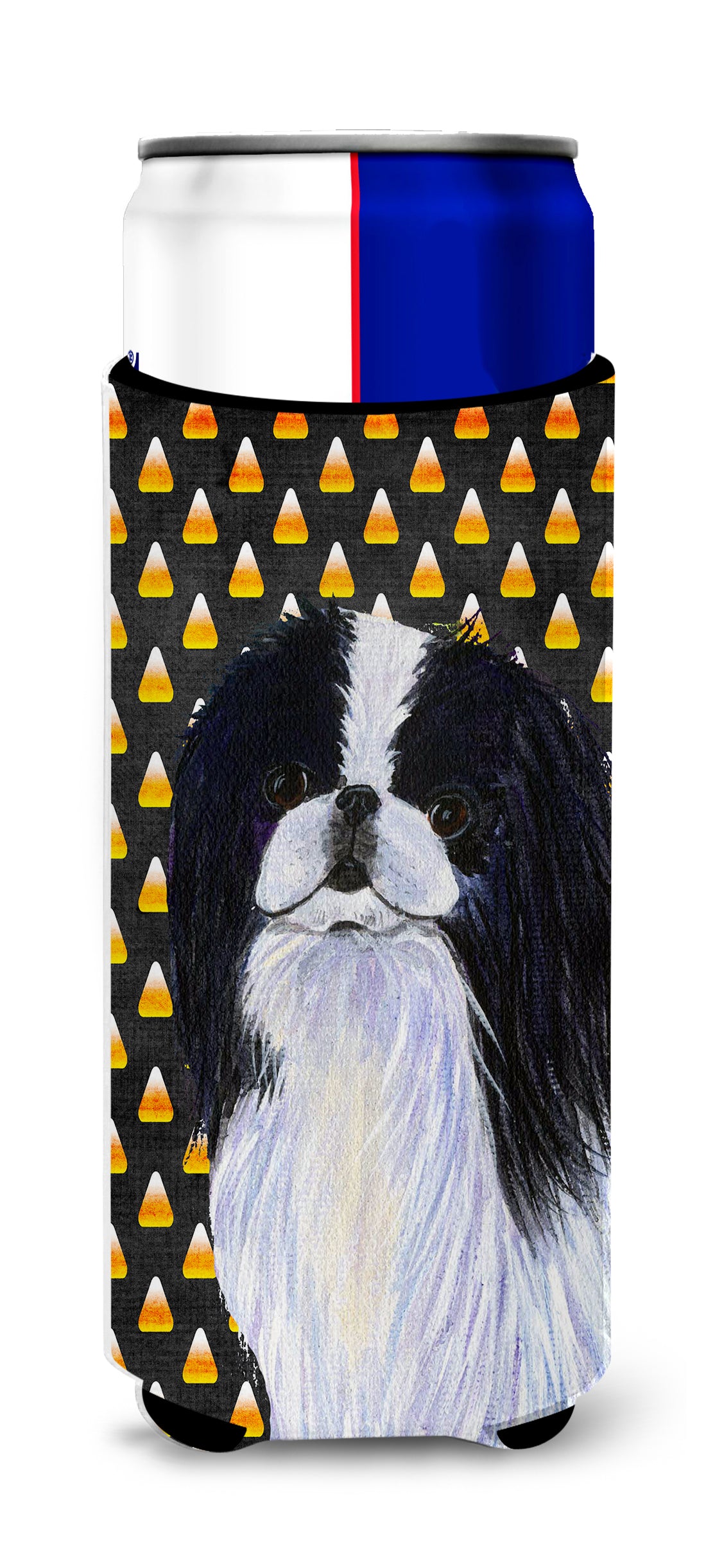 Japanese Chin Candy Corn Halloween Portrait Ultra Beverage Insulators for slim cans SS4260MUK.