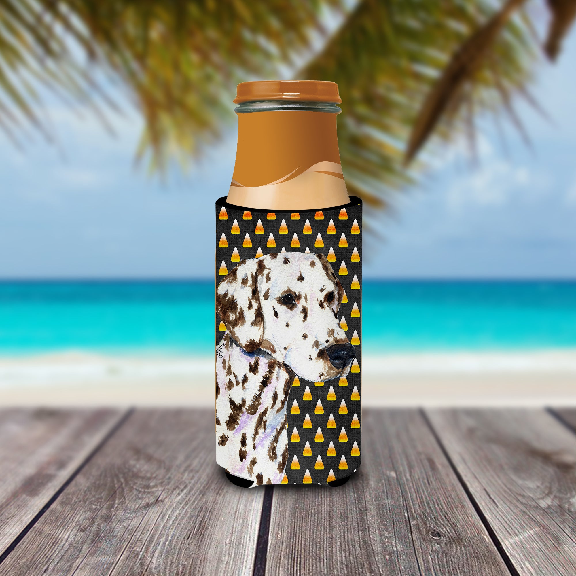 Dalmatian Candy Corn Halloween Portrait Ultra Beverage Insulators for slim cans SS4262MUK
