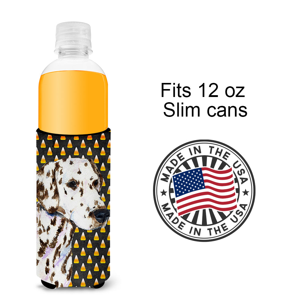 Dalmatian Candy Corn Halloween Portrait Ultra Beverage Insulators for slim cans SS4262MUK.