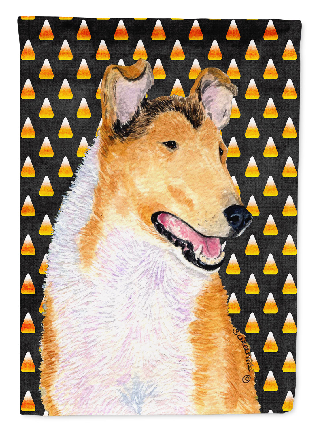 Collie Smooth Candy Corn Halloween Portrait Flag Canvas House Size