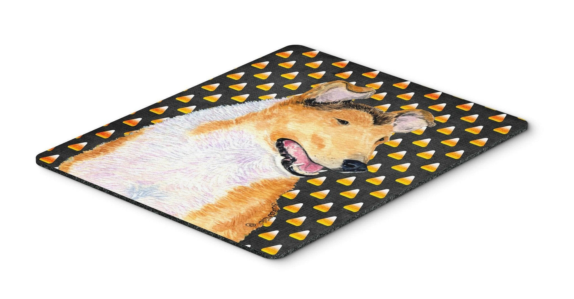 Collie Smooth Candy Corn Halloween Portrait Mouse Pad, Hot Pad or Trivet by Caroline's Treasures