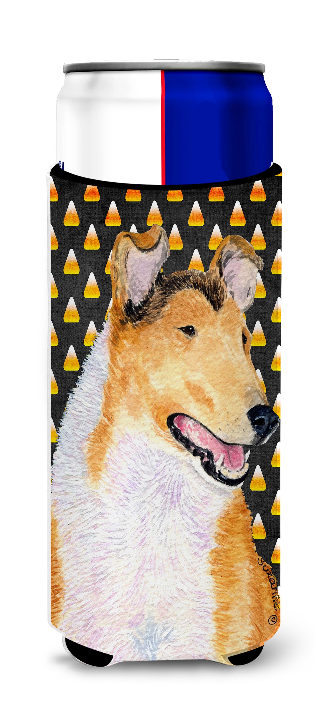 Collie Smooth Candy Corn Halloween Portrait Ultra Beverage Insulators for slim cans SS4263MUK.