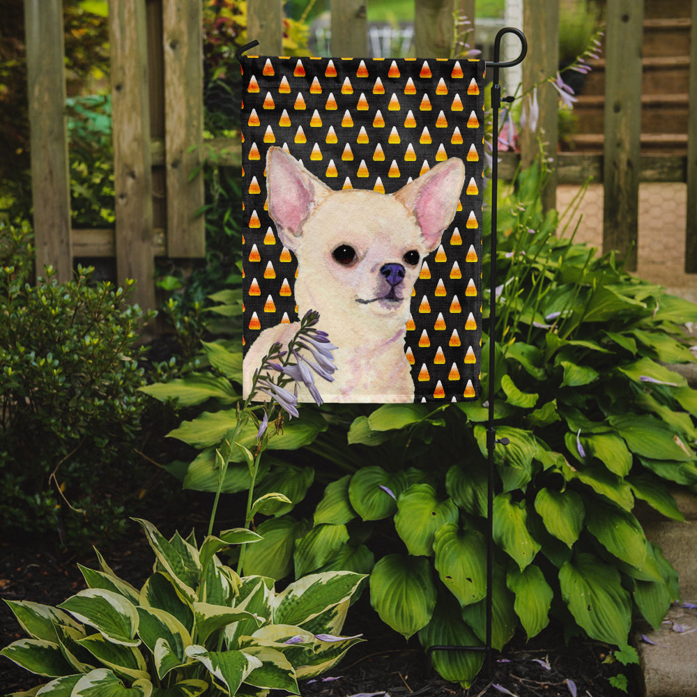 Chihuahua Candy Corn Halloween Portrait Flag Garden Size.