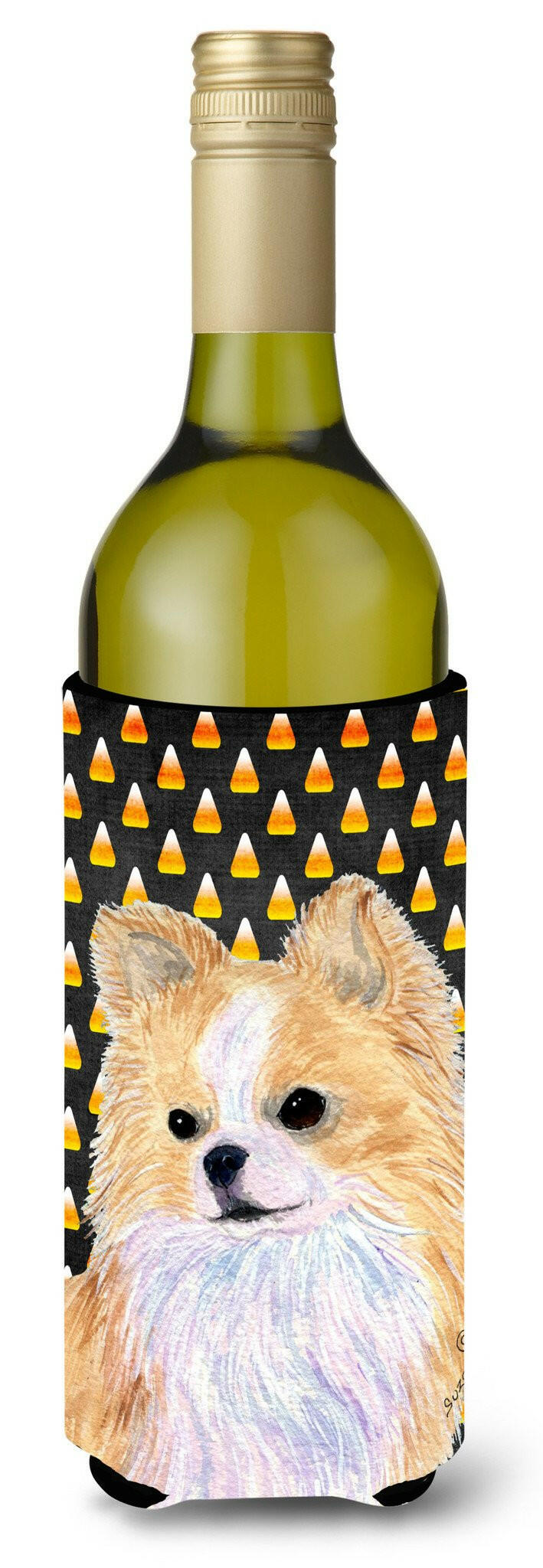 Chihuahua Candy Corn Halloween Portrait Wine Bottle Beverage Insulator Beverage Insulator Hugger SS4266LITERK by Caroline&#39;s Treasures