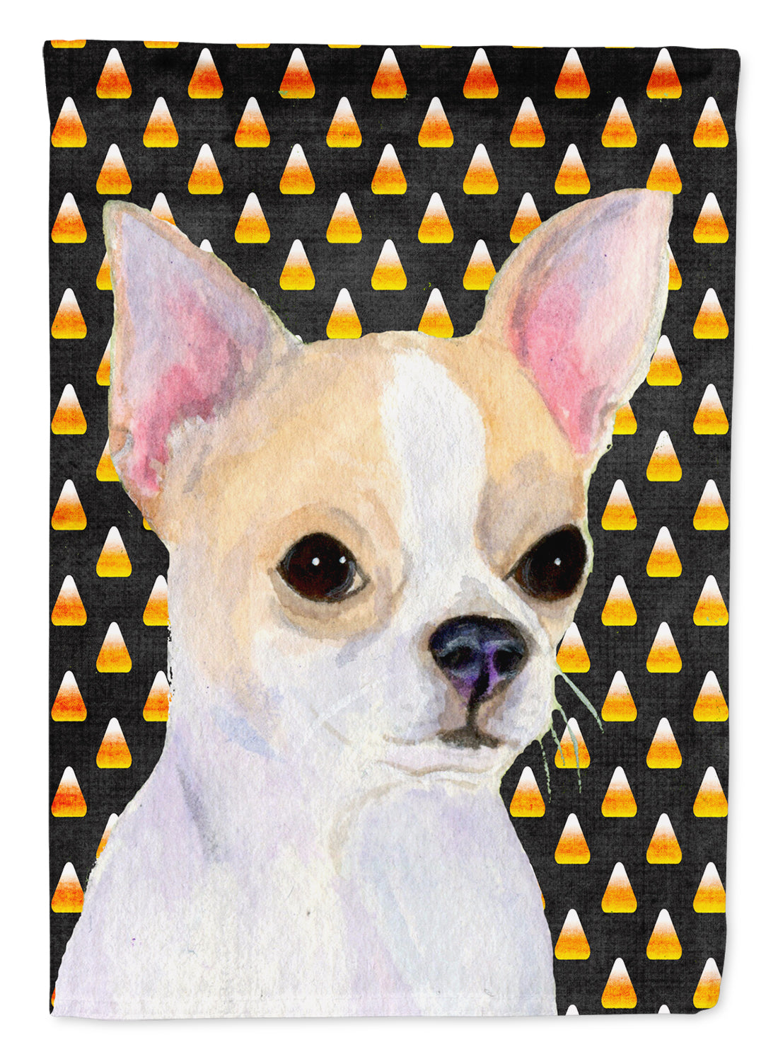 Chihuahua Candy Corn Halloween Portrait Flag Canvas House Size