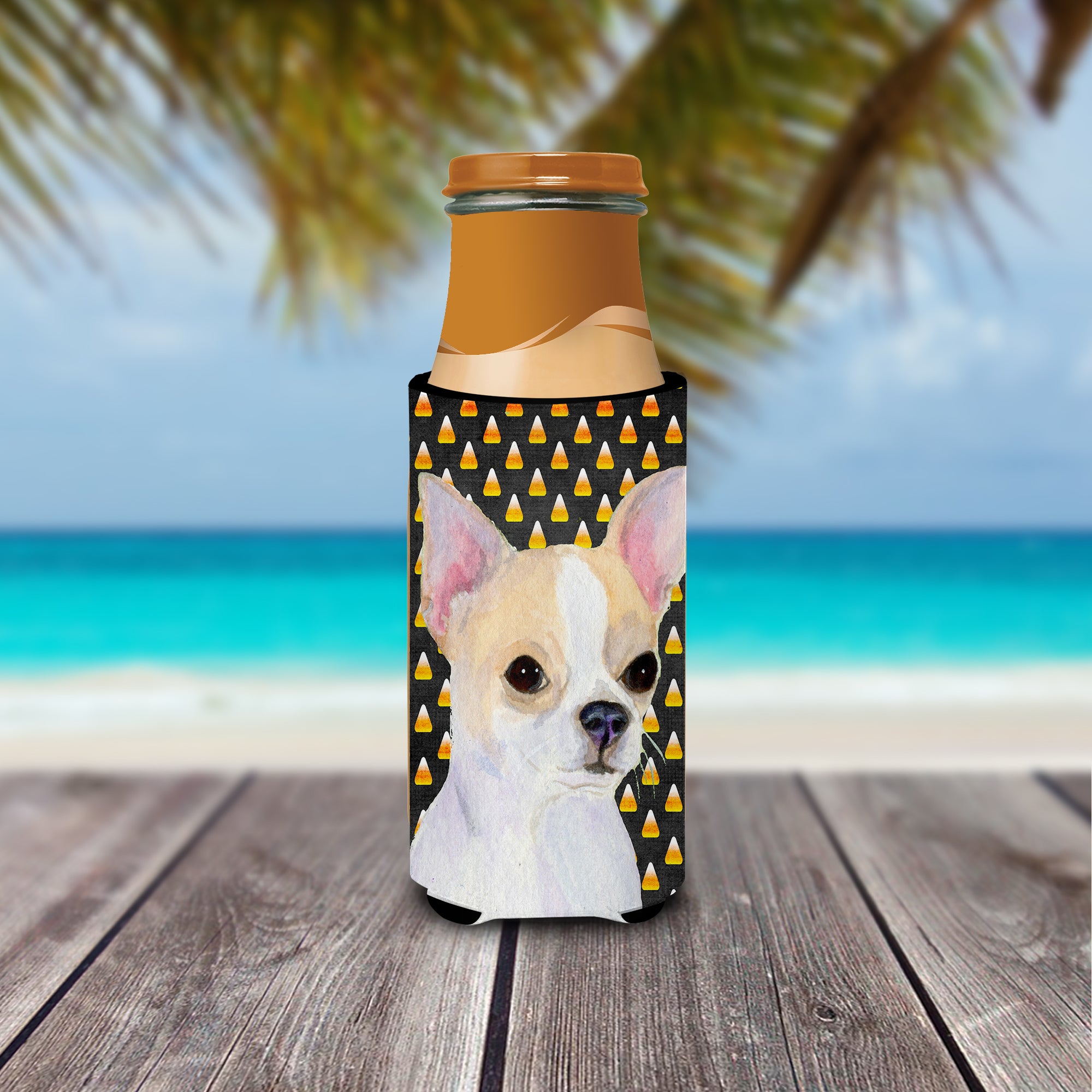 Chihuahua Candy Corn Halloween Portrait Ultra Beverage Insulators for slim cans SS4267MUK.