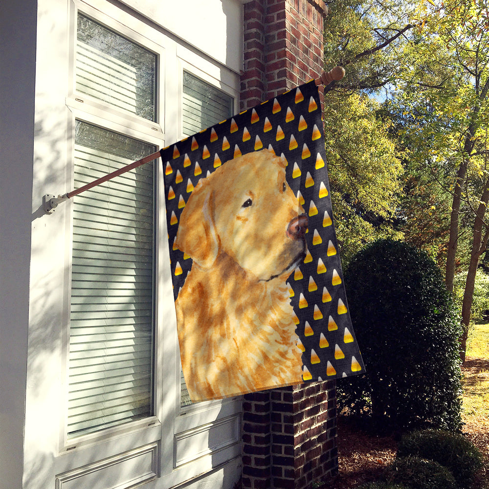 Golden Retriever Candy Corn Halloween Portrait Flag Canvas House Size  the-store.com.