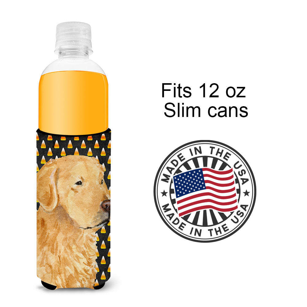 Golden Retriever Candy Corn Halloween Portrait Ultra Beverage Insulators for slim cans SS4269MUK.