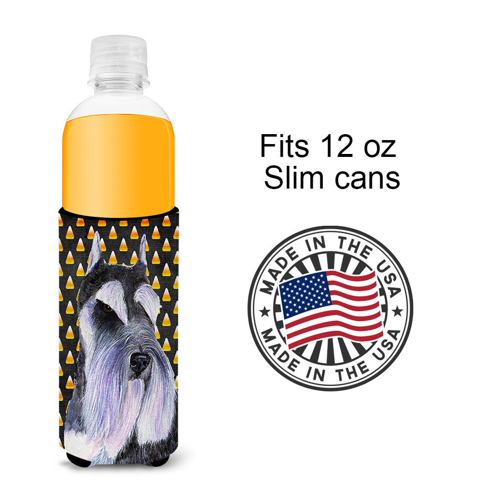 Schnauzer Candy Corn Halloween Portrait Ultra Beverage Insulators for slim cans SS4270MUK.