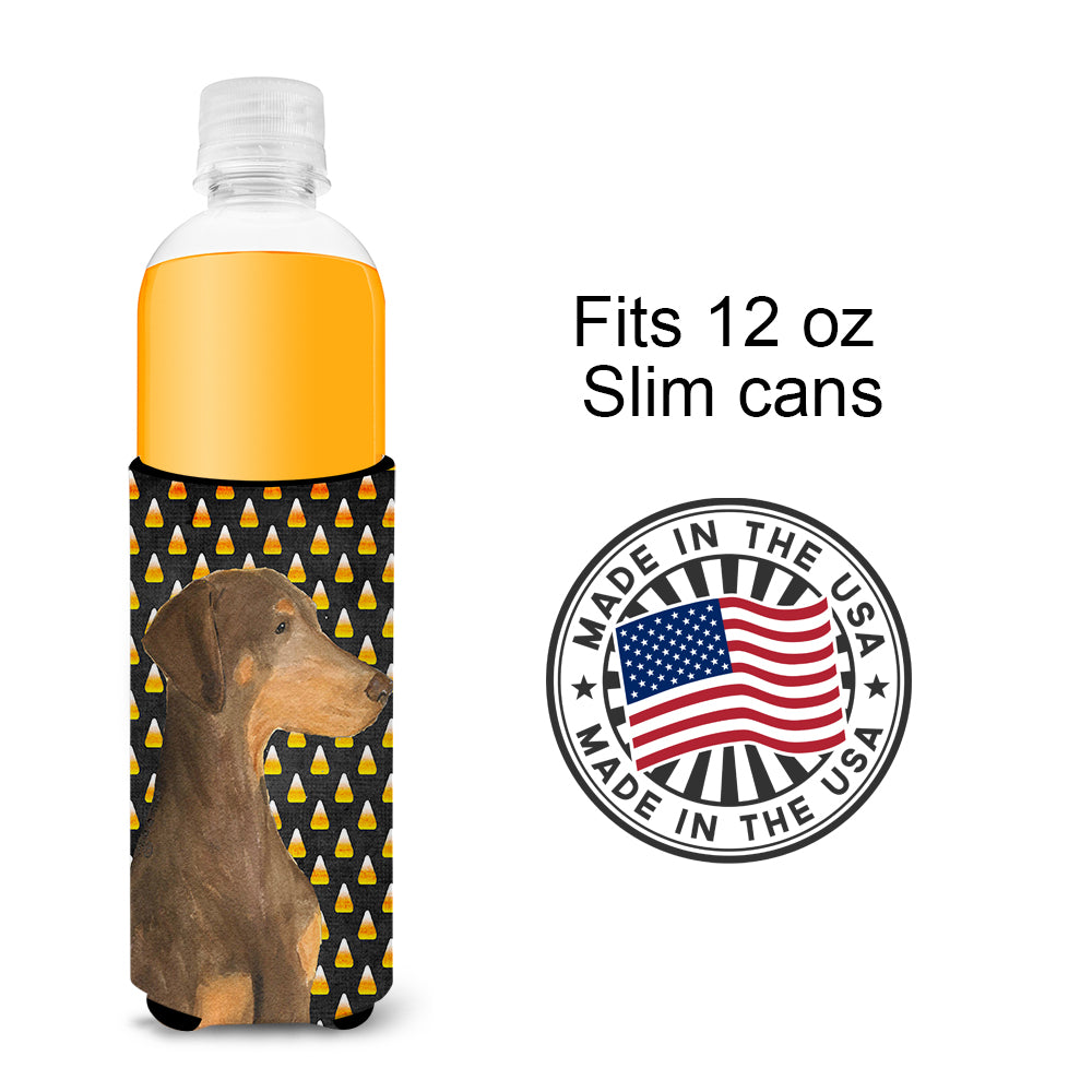 Doberman Candy Corn Halloween Portrait Ultra Beverage Insulators for slim cans SS4272MUK.