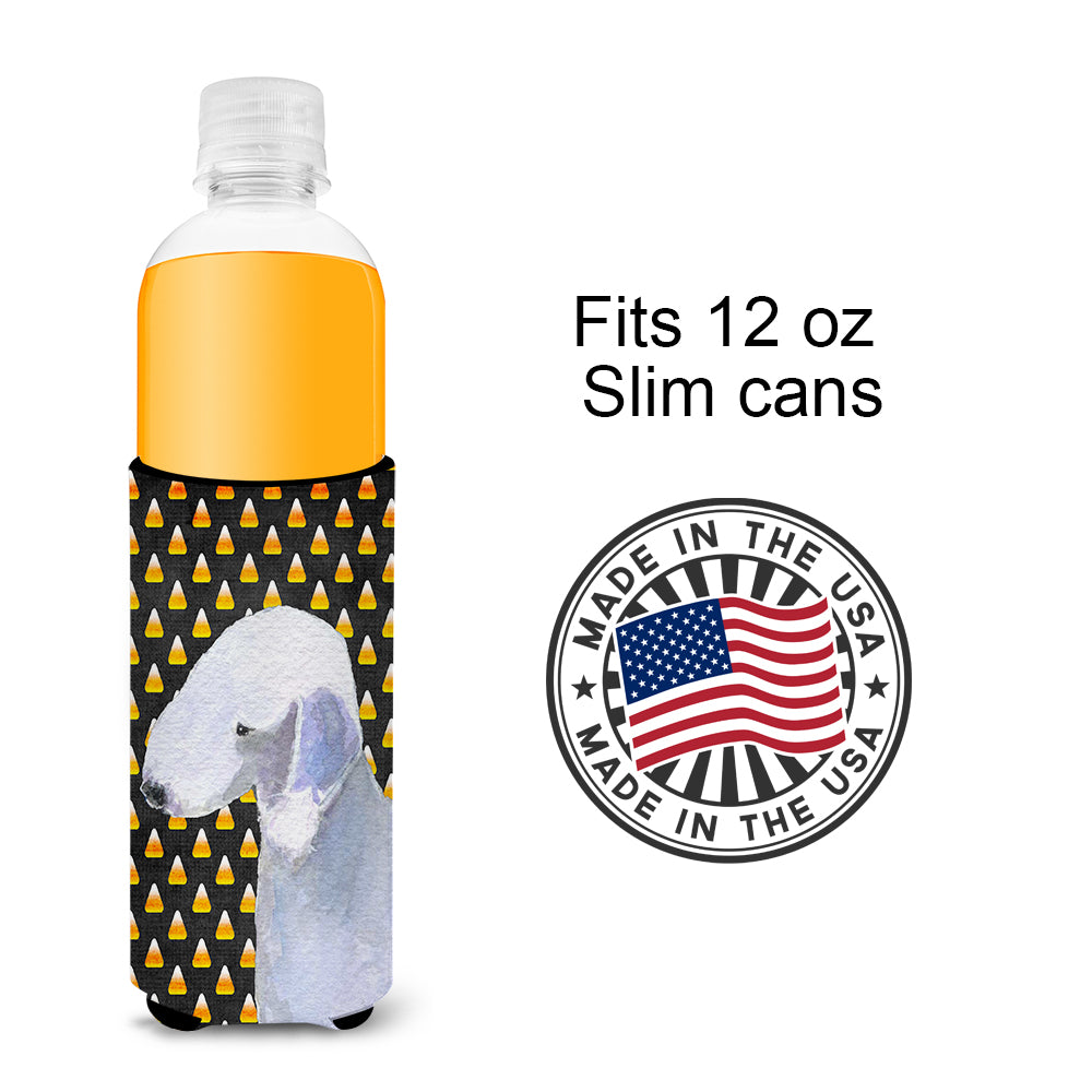 Bedlington Terrier Candy Corn Halloween Portrait Ultra Beverage Insulators for slim cans SS4276MUK.