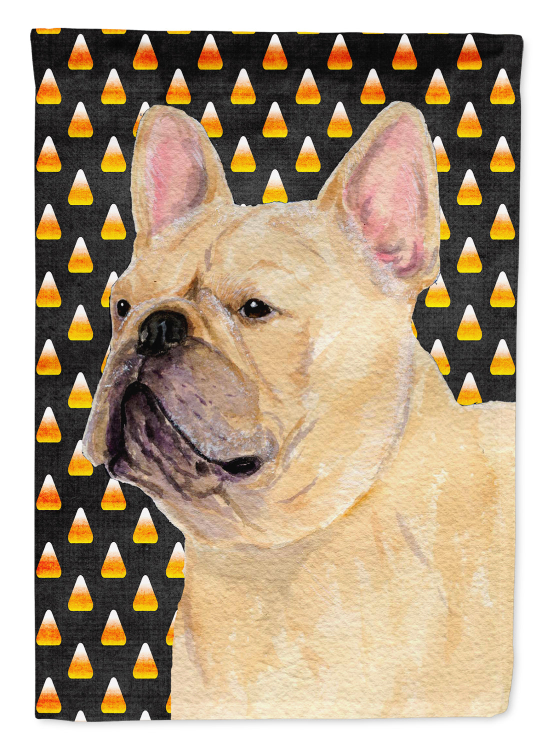 French Bulldog Candy Corn Halloween Portrait Flag Canvas House Size