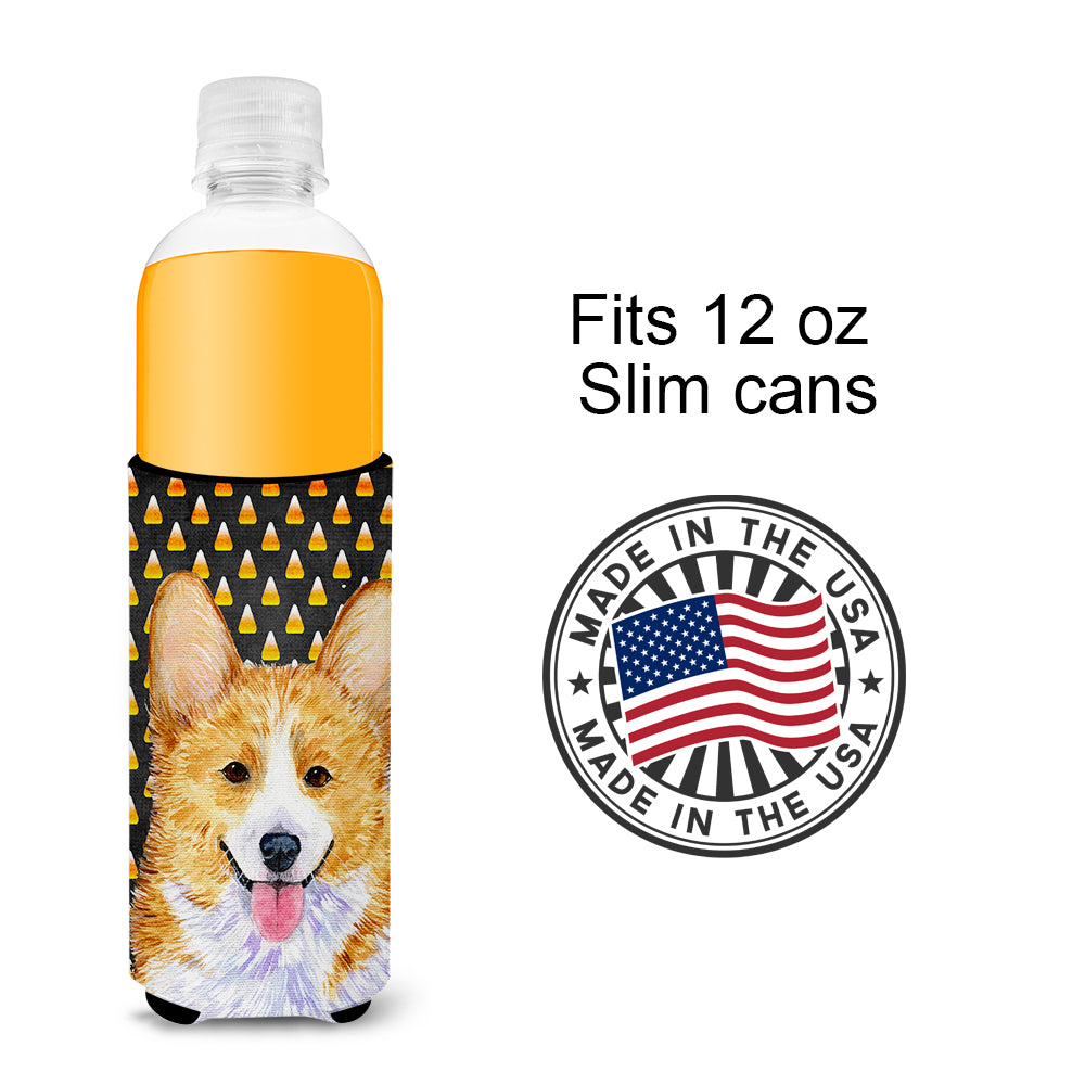 Corgi Candy Corn Halloween Portrait Ultra Beverage Insulators for slim cans SS4279MUK.
