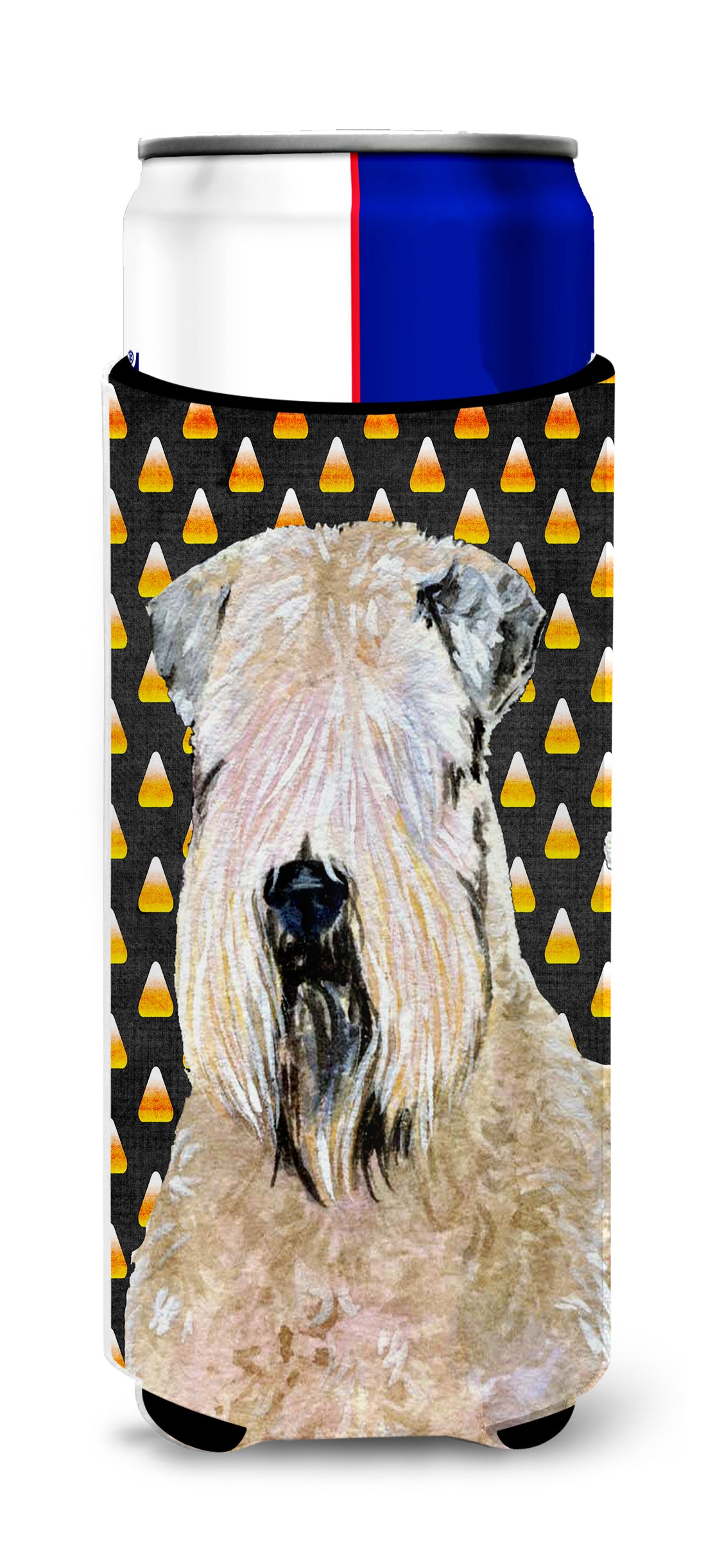 Wheaten Terrier Soft Coated Candy Corn Halloween Portrait Ultra Beverage Insulators for slim cans SS4281MUK.