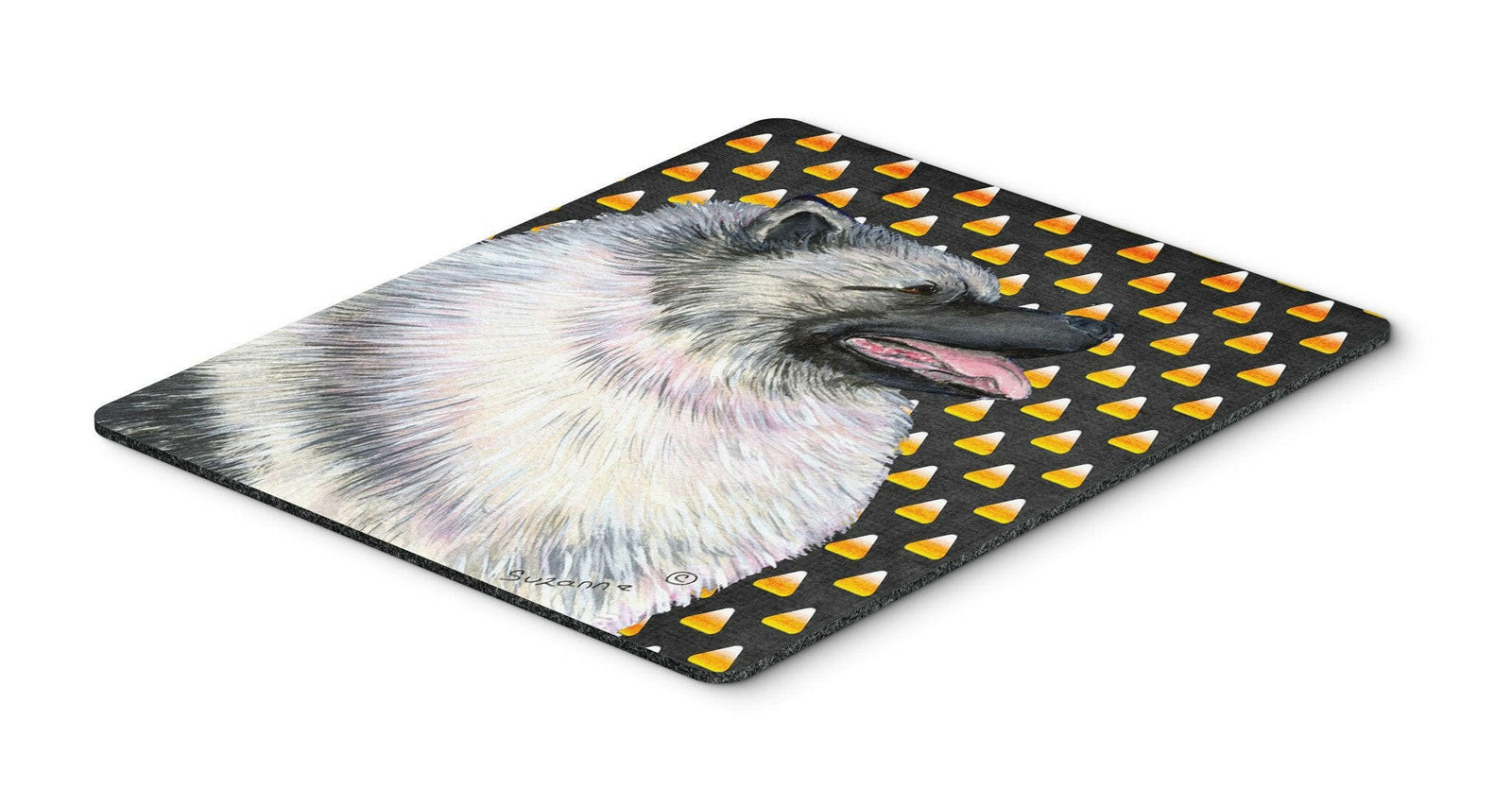 Keeshond Candy Corn Halloween Portrait Mouse Pad, Hot Pad or Trivet by Caroline's Treasures