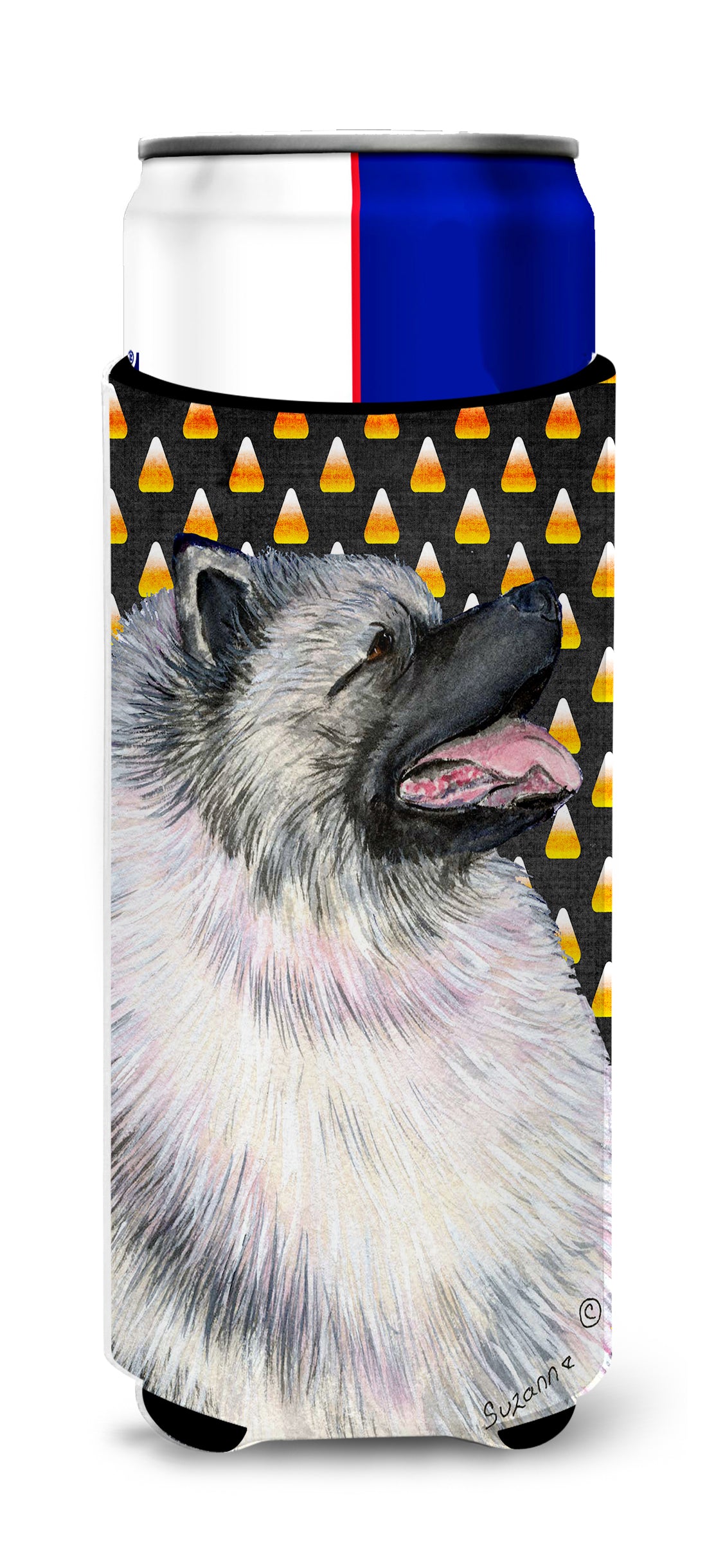 Keeshond Candy Corn Halloween Portrait Ultra Beverage Insulators for slim cans SS4282MUK.