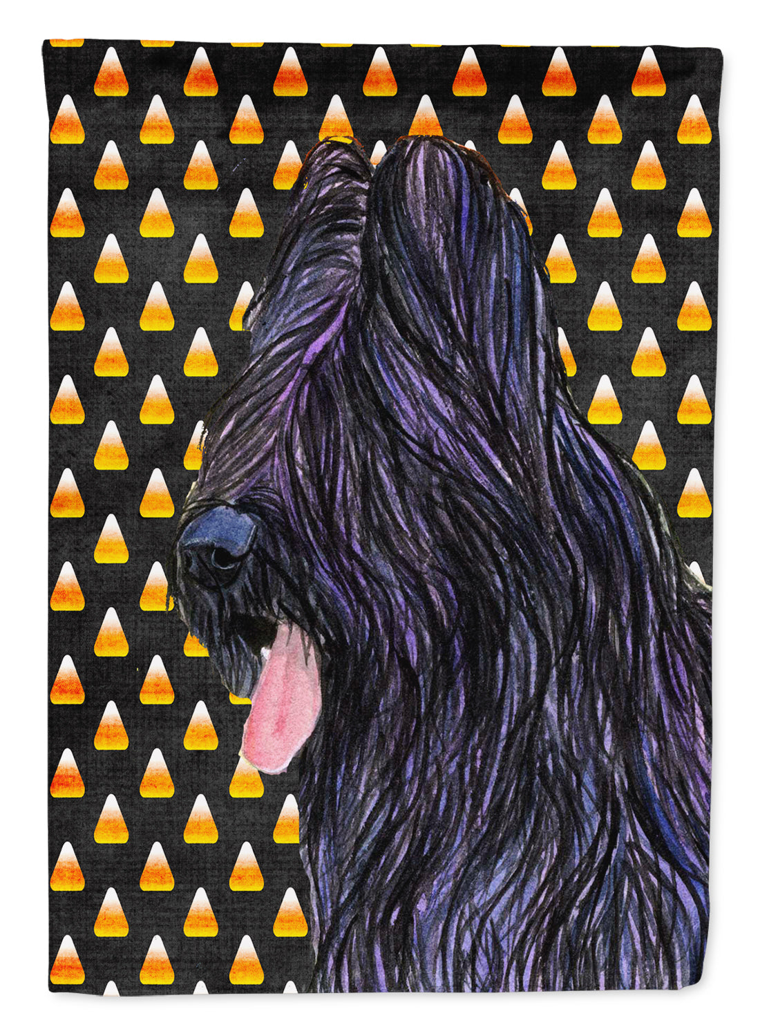 Briard Candy Corn Halloween Portrait Flag Canvas House Size  the-store.com.
