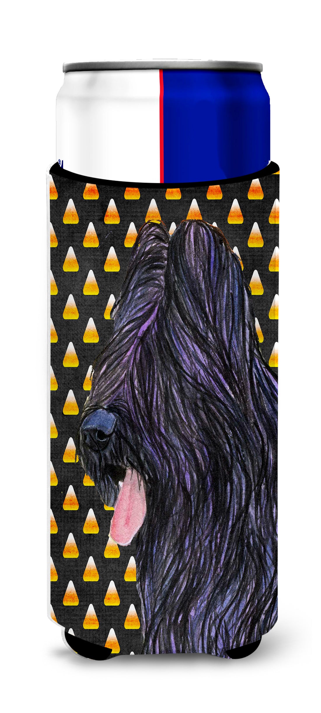 Briard Candy Corn Halloween Portrait Ultra Beverage Insulators for slim cans SS4283MUK.