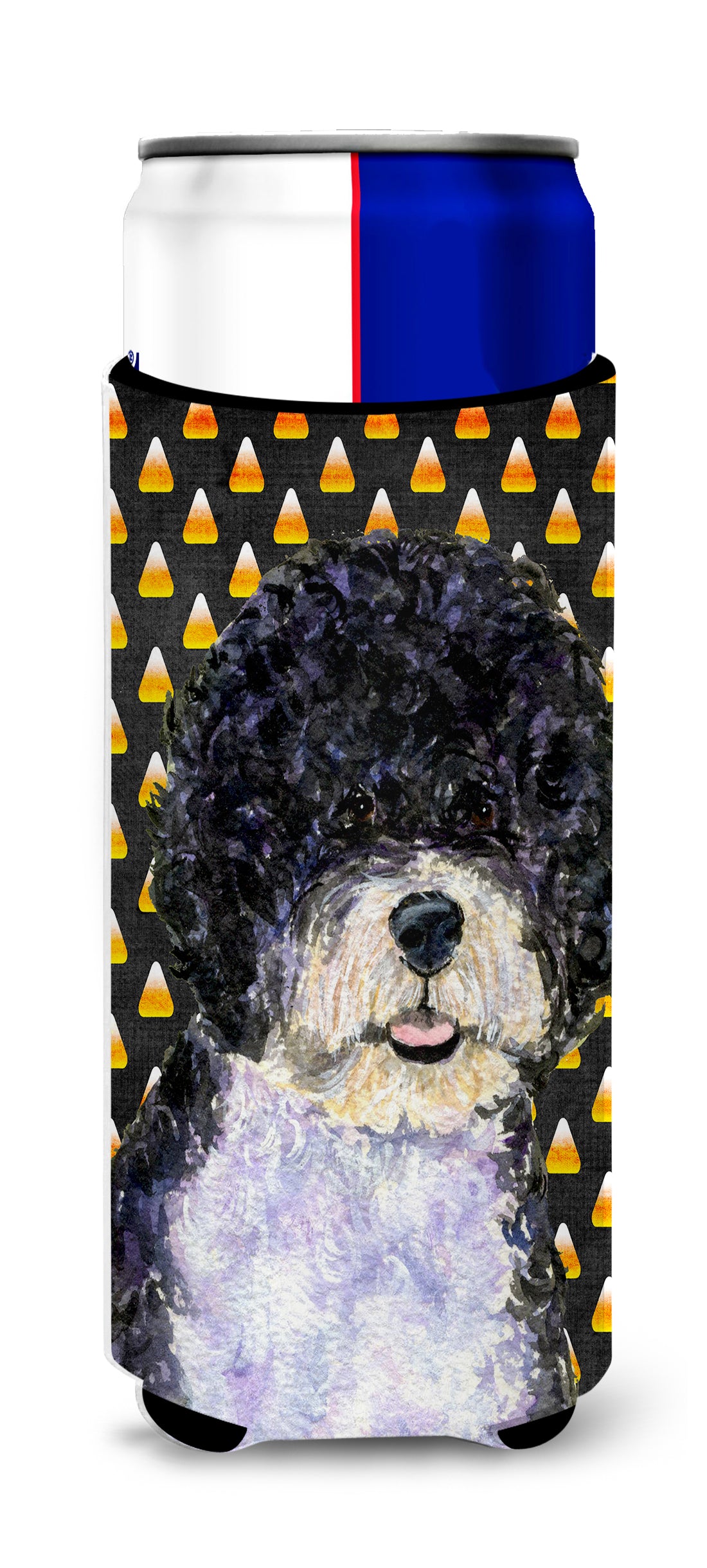 Portuguese Water Dog Candy Corn Halloween Portrait Ultra Beverage Insulators for slim cans SS4284MUK