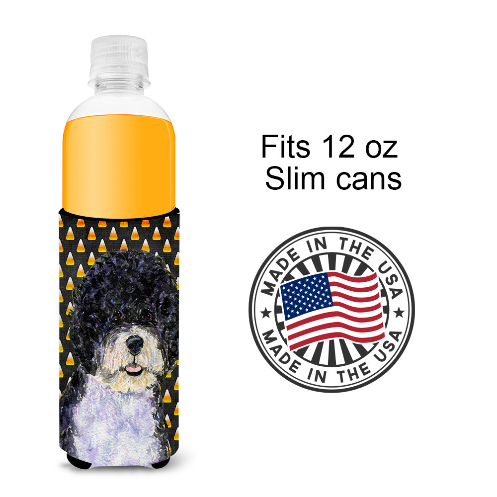 Portuguese Water Dog Candy Corn Halloween Portrait Ultra Beverage Insulators for slim cans SS4284MUK.