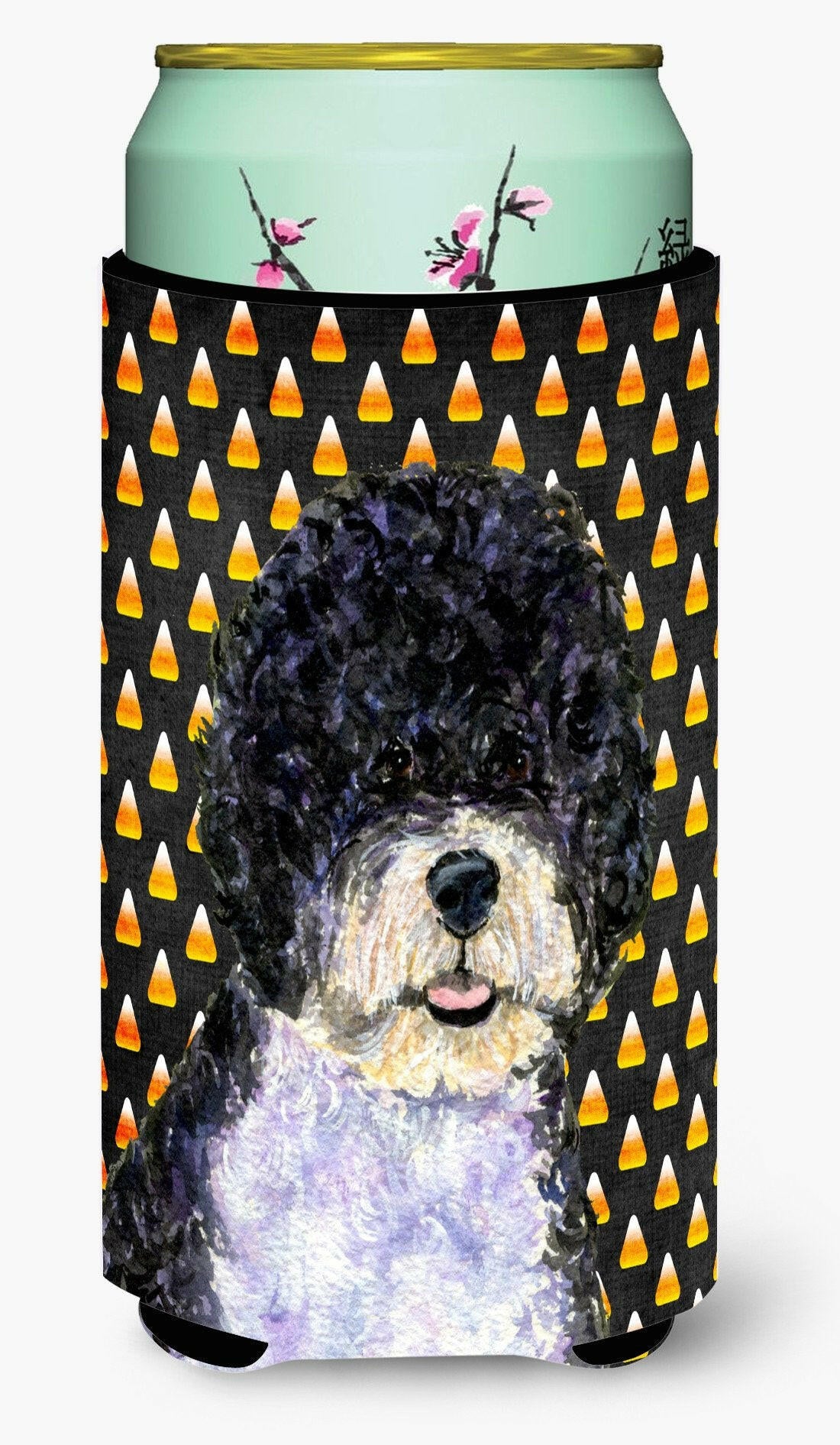 Portuguese Water Dog Candy Corn Halloween Portrait  Tall Boy Beverage Insulator Beverage Insulator Hugger by Caroline&#39;s Treasures