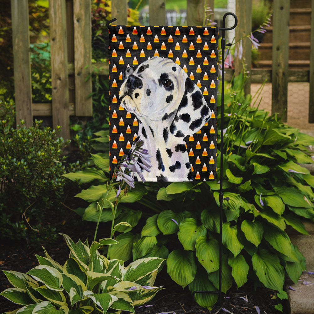 Dalmatian Candy Corn Halloween Portrait Flag Garden Size