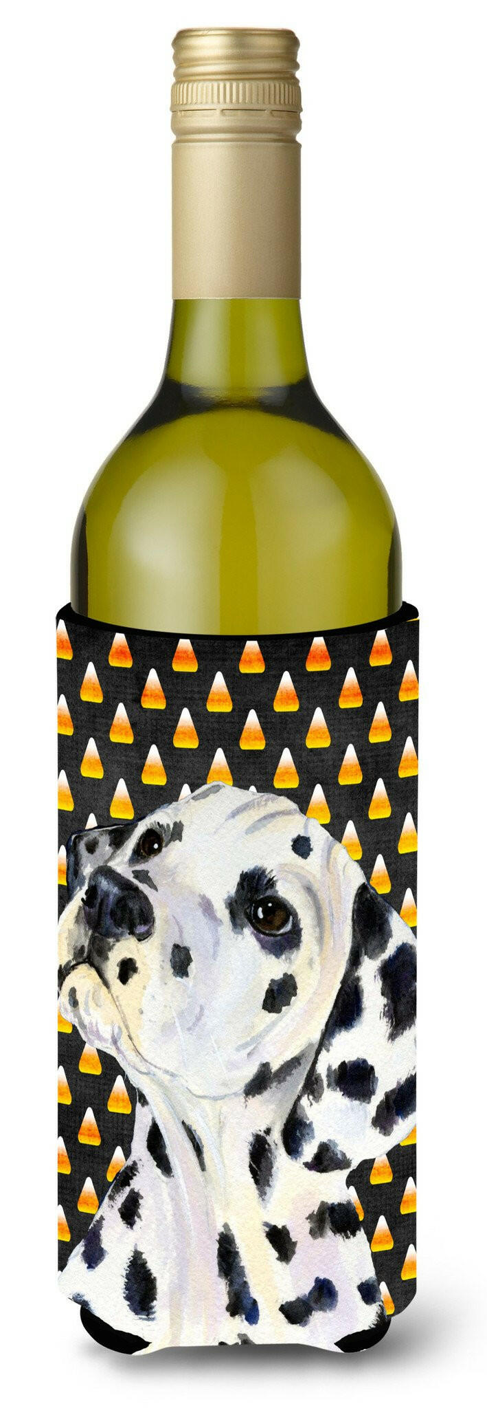 Dalmatian Candy Corn Halloween Portrait Wine Bottle Beverage Insulator Beverage Insulator Hugger SS4286LITERK by Caroline&#39;s Treasures