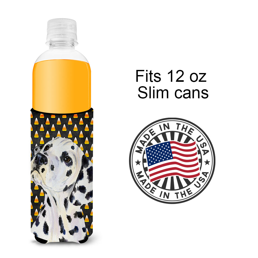 Dalmatian Candy Corn Halloween Portrait Ultra Beverage Insulators for slim cans SS4286MUK.