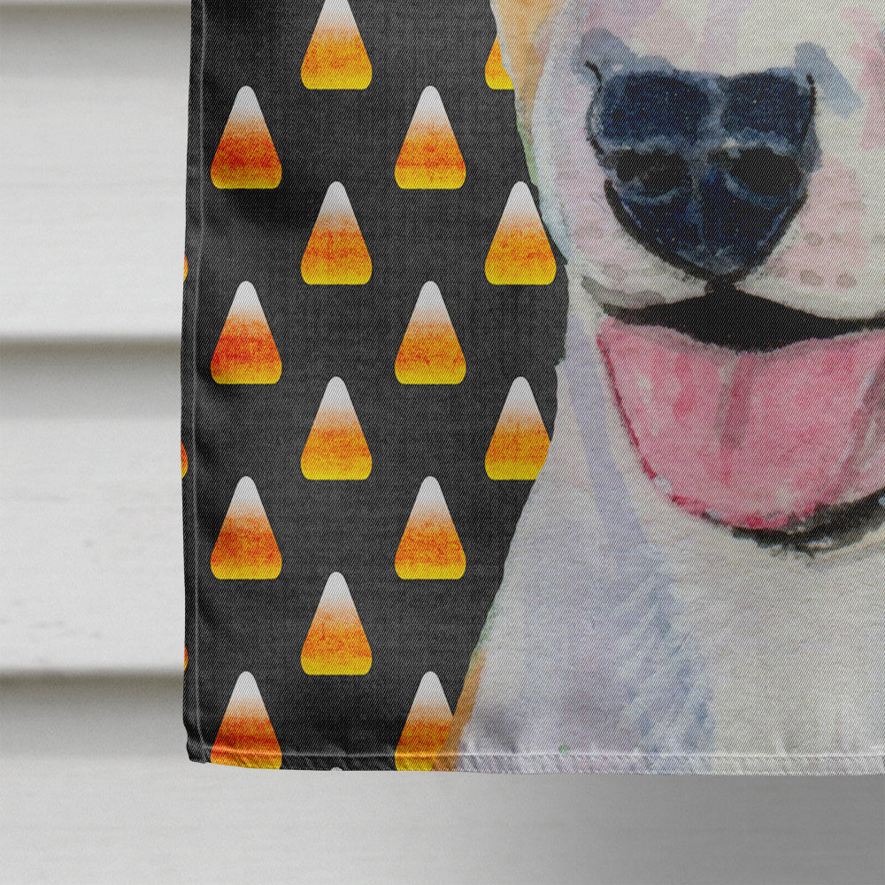 Bull Terrier Bonbons Maïs Halloween Portrait Drapeau Toile Taille Maison