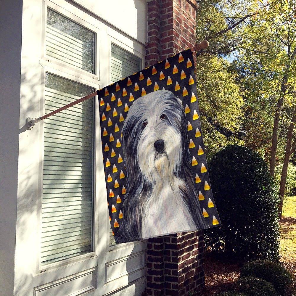 Bearded Collie Candy Corn Halloween Portrait Flag Canvas House Size