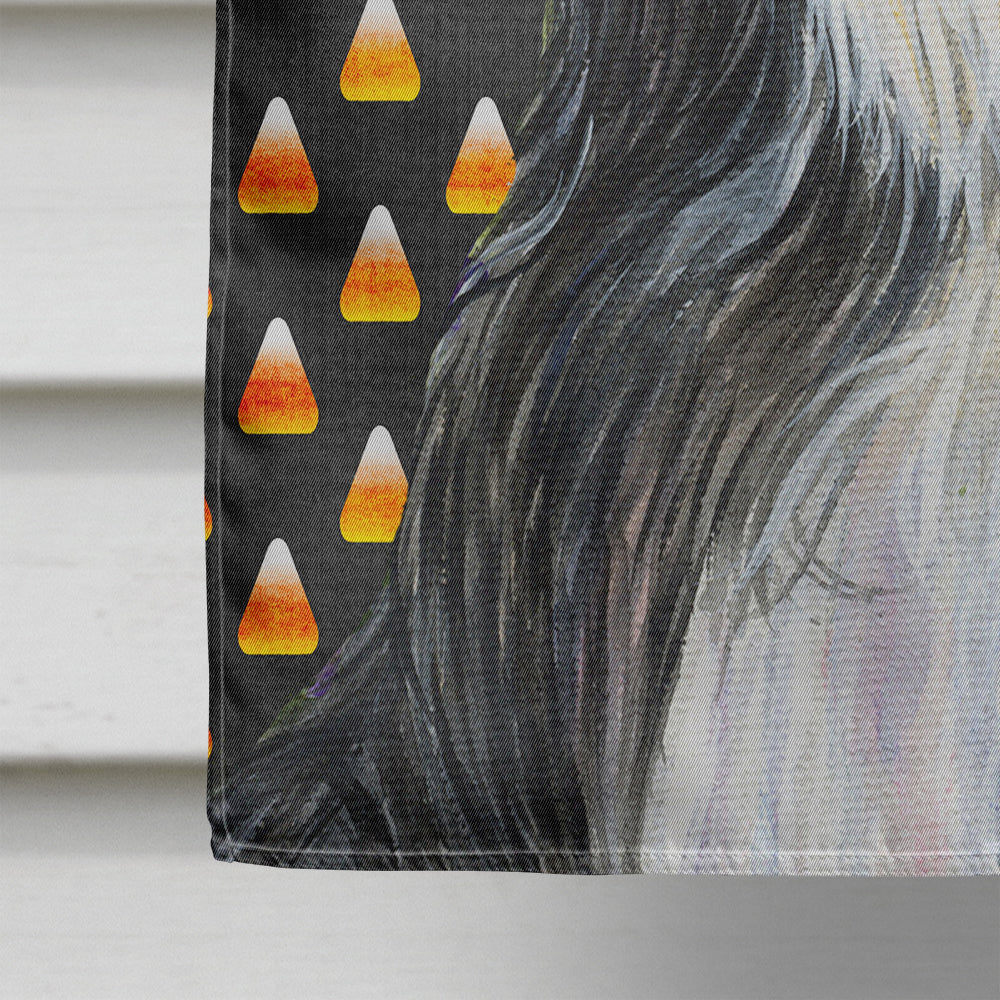 Bearded Collie Candy Corn Halloween Portrait Flag Canvas House Size  the-store.com.
