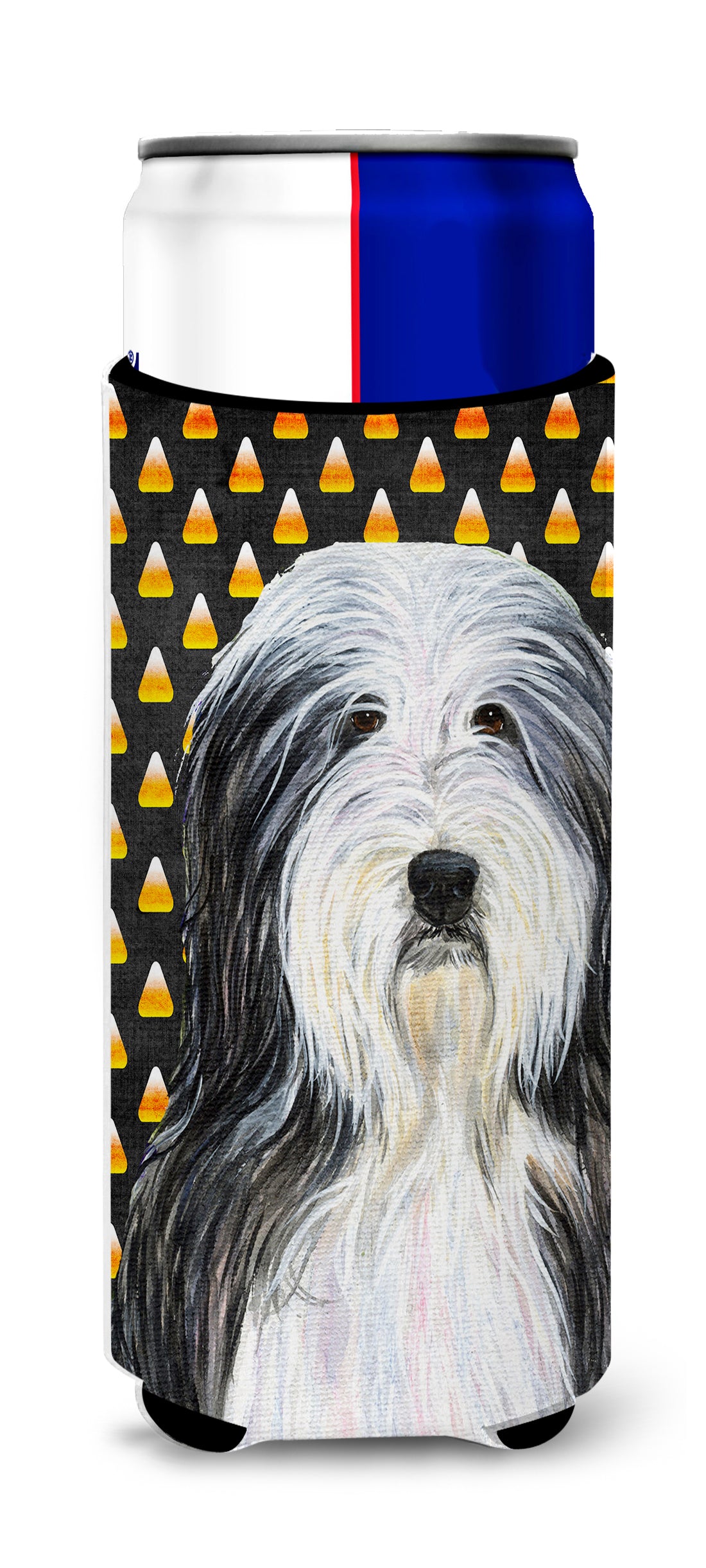 Bearded Collie Candy Corn Halloween Portrait Ultra Beverage Insulators for slim cans SS4290MUK