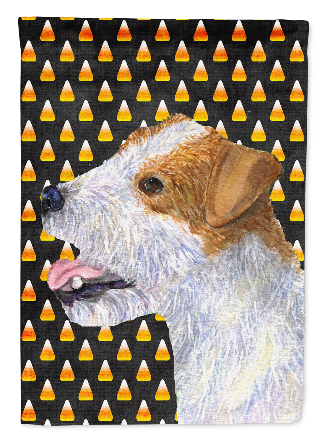 Jack Russell Terrier Candy Corn Halloween Portrait Flag Canvas House Size