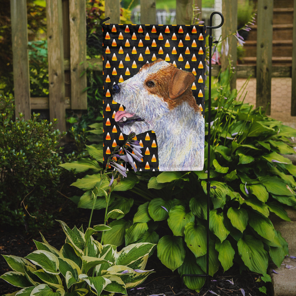 Jack Russell Terrier Candy Corn Halloween Portrait Flag Garden Size